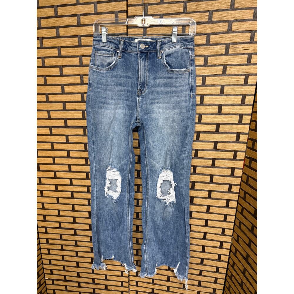 Women’s High-Rise Distressed Flare Jeans - Blue